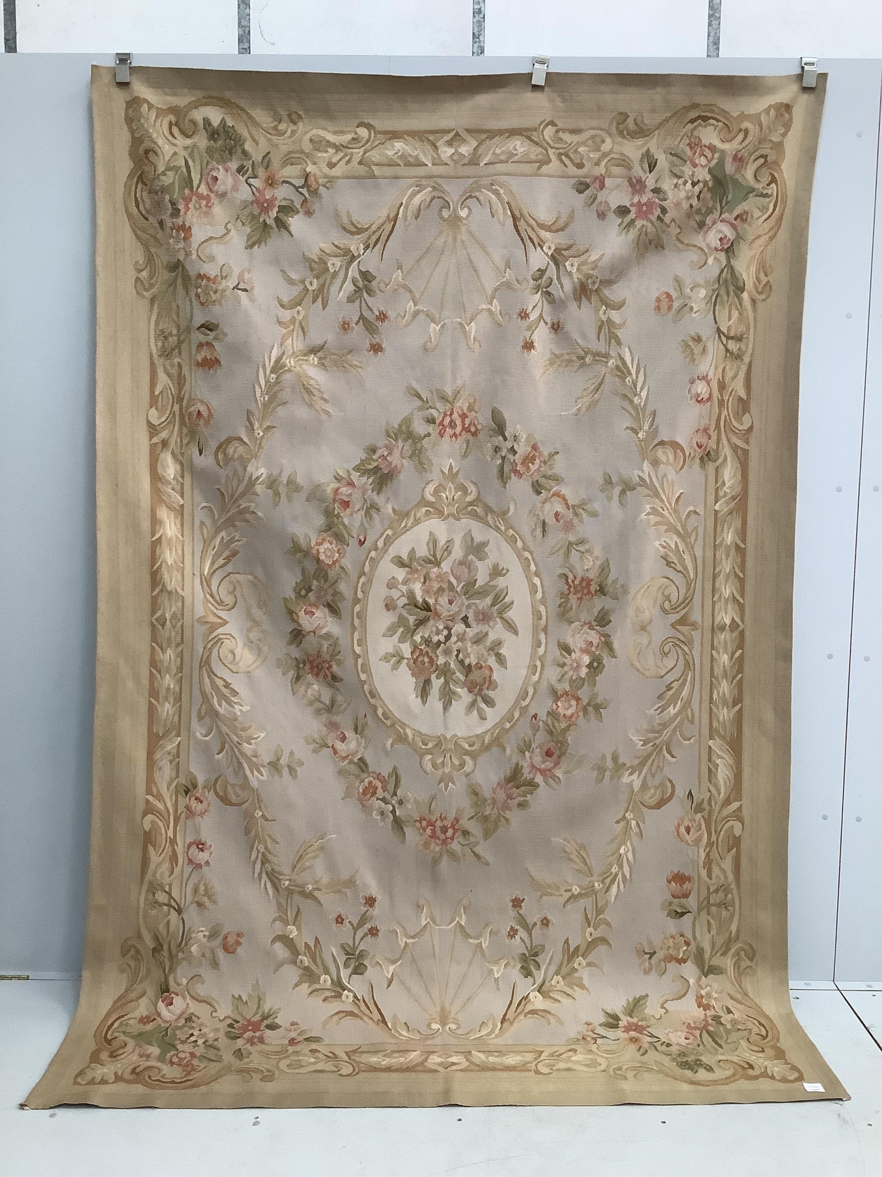 An Aubusson design wool carpet, 300 x 180cm. Condition - good